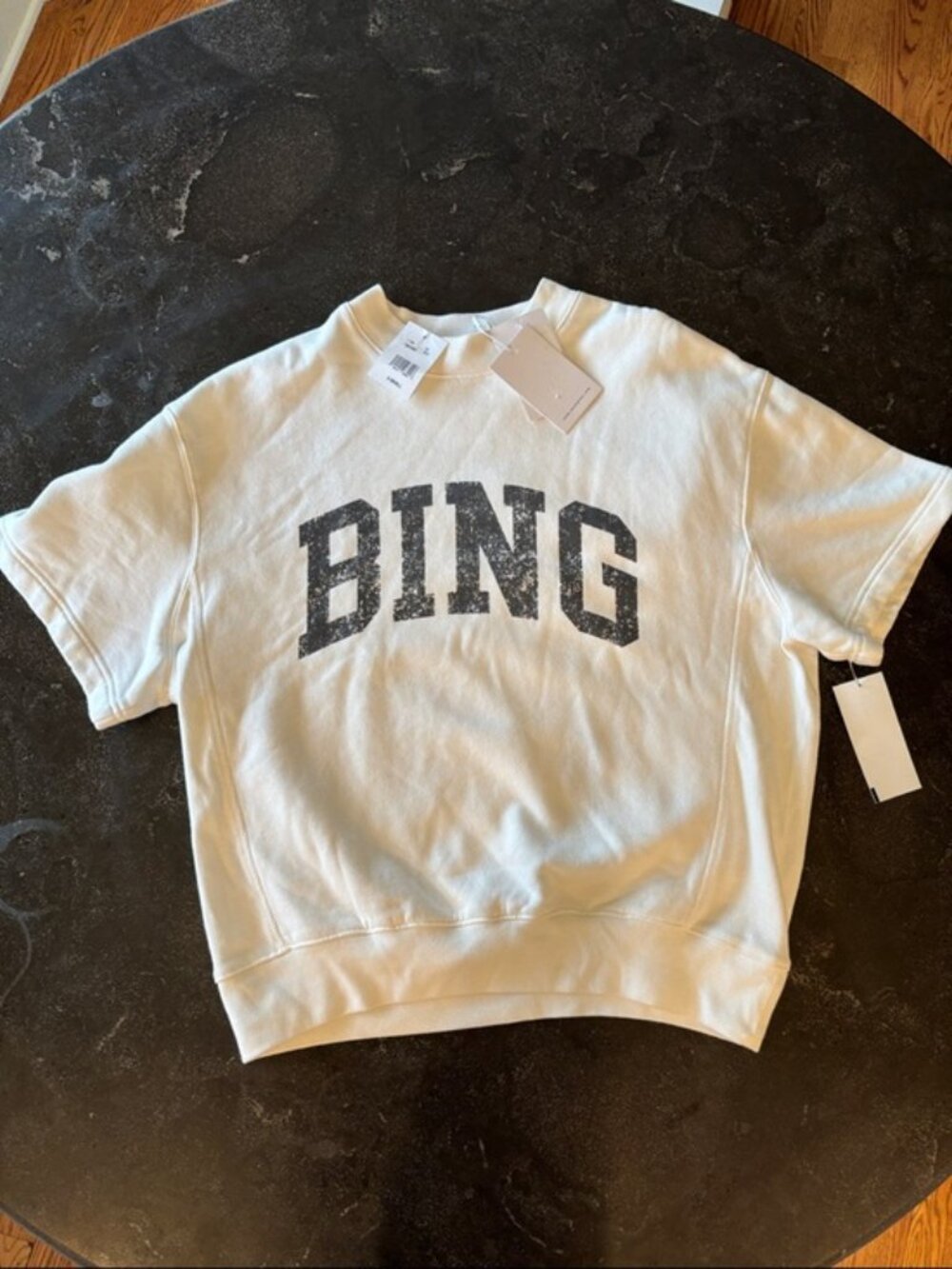 ANINE BING Jay Bing Oversized Short Sleeve Sweatshirt – Size XS – NWT - Picture 4 of 16